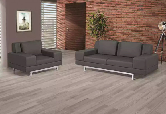 Grau Couch Garnitur Dräisëtzer Fautteuil Canapé Garnitur Schaffzëmmer Canapéen