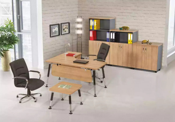 Designer Büro Miwwelen Aarbechtszëmmer Set Schreifdësch Kaffisdësch Schaf 3-deeler Set