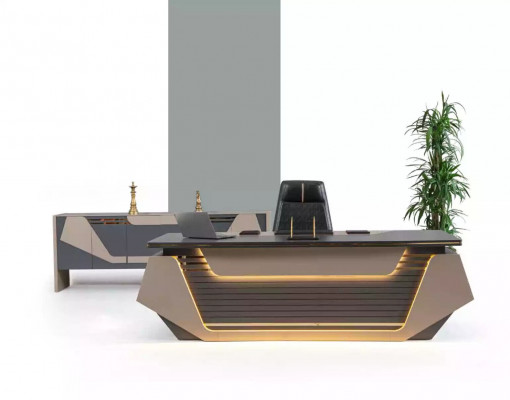 Luxus Chefschreibtisch Dësch XXL 260x100 Designer Ariichtung Modern Dëscher