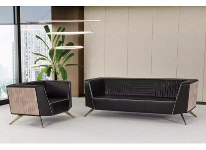 Bürosmiwwel Sofagarnitur 3+1 Drësëtzer Fauteuil Aarbechtszëmmermiwwel Ariichtung