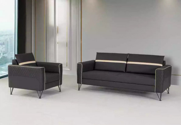 Canapé Garnitur Polstermöbel Drësëtzer Fauteuil Designer Textil Miwwel 2tlg