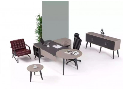 Modern Büro Set Aarbechtszëmmer Komplett Designer Schreifdësch Miwwelen