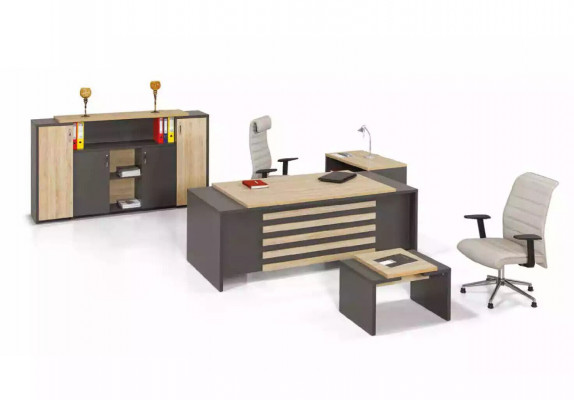 Büro Set Designer Aarbechtszëmmermiwwelen Bürosschaf Schreifdësch Luxus 3 Deeler
