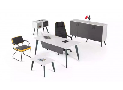 Schaffzëmmer Büroset 4 Stéck Büro Office Schreifdësch Designer Miwwel Nei