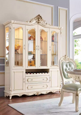 Vitrinn aus Holz klassesch Wunnzëmmermiwwelen neit Luxus Interieur Perleweist