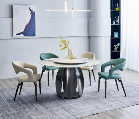 Iesszëmmer-Set Stilvollen Ronndësch 4x Stull Iessdësch Iesszëmmermëbel