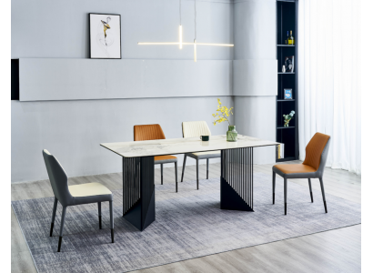 Iessgrupp Iesszëmmerdësch Designer 6x Konschtlieder Still Iessdësch 7tlg