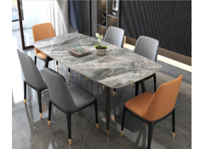 Luxuriéisen Iessdësch 6x Designer Kënschtleder Still Stilvoll Iessgrupp