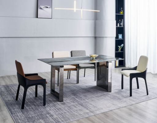Essgruppe Designer 4x Stühlen Modern Sëtzgrupp Luxus Rechtecklechen Dësch