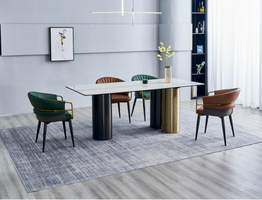 Stilvoll Iessengruppe Designer Iessdësch Luxus Sëtzgrupp 6x Still 7 Stécker
