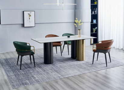 Stilvoll Iessengruppe Designer Iessdësch Luxus Sëtzgrupp 6x Still 7 Stécker