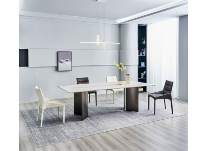 Iesszëmmergrupp Stilvollen Iessdësch 6x Still Grupp Holzgestell 7tlg