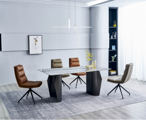 Iesszëmmer Set Iessdësch 6x Still Polsterstill Designer Luxus Miwwelen