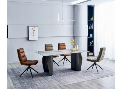 Iesszëmmer Set Iessdësch 6x Still Polsterstill Designer Luxus Miwwelen