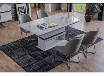 Moderne Iesszëmmer-Set Besteet aus 5-Del. Iessdësch an 4x Stull Neiheet