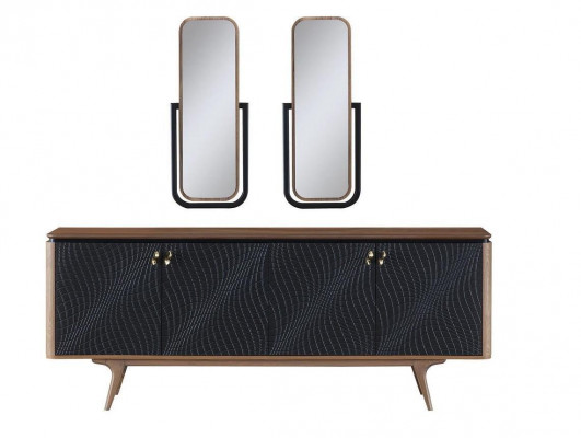 Exklusivt Iesszëmmer Set besteet aus 3 Deeler: Modern Sideboard an 2x Spigel.