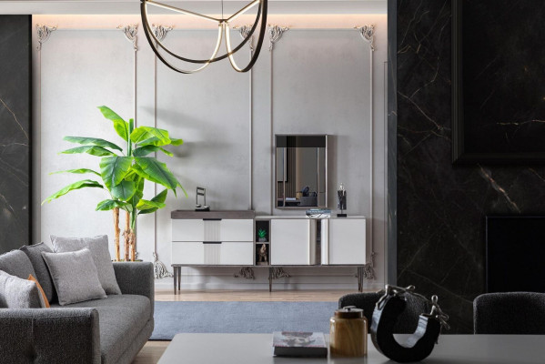 Luxus Iesszëmmer Set Exklusiv Bich mat 2x Spigel Set Neierung