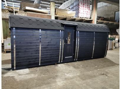 Holzsauna Aussesauna Holz Kieferholz Sauna Haus Panorama Raum 590x230x260