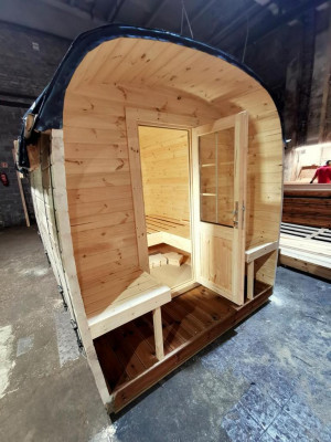 Sauna Holz Dréchensauna Gaart Holzsauna Outdoor Saunaen 300x230x270