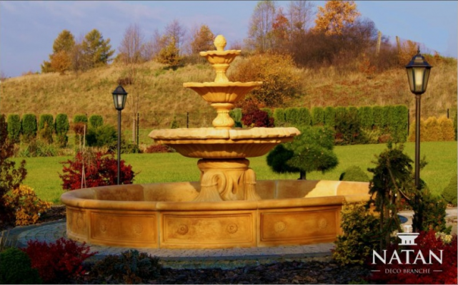Fontaine Basseng Zierbrunnen Springbrunnen Gaart Skulptur Brunnen Stad Weier