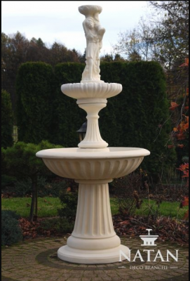 Dekorative Sprangbuerg Skulptur 197cm fir Gaart, Bronzefontaine, Pondanlagen, Neiegkeet.