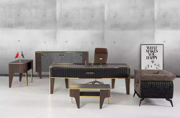 Schreifdësch mat Schief Büro Miwwelen Dësch Luxus Büro 220x95