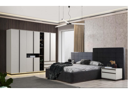 Set Duebellbett Schlofzëmmer Bett Nuetsdëscher 4-Deel Gro Schaf