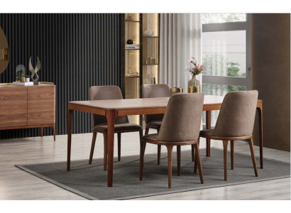 Iesszëmmer Grupp Iessgrupp Iesseck Iessdësch Stiwwelen 7tlg Holz Braun