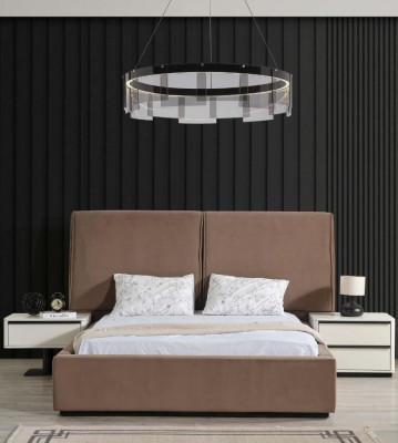 Schlofzëmmermiwwelen Schlofzëmmer Set Duebelbett Bett Nuetsdëscher 3tlg Beige