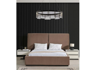 Schlofzëmmermiwwelen Schlofzëmmer Set Duebelbett Bett Nuetsdëscher 3tlg Beige