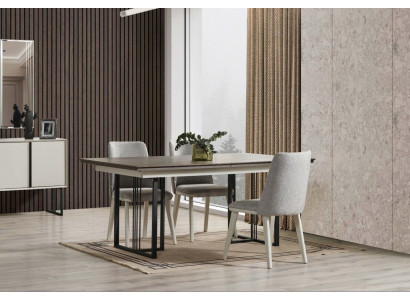 Iess-Eck Iess-Grupp Wäiss Iesszëmmer Grupp Iessdësch Still 7-Deeler Holz