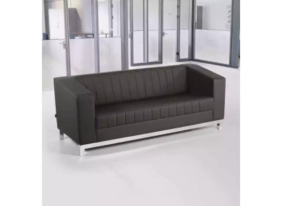 Modern schwaarze Couch drësëtzegen Polstercouch Aarbechtszëmmer Miwwelen Luxus