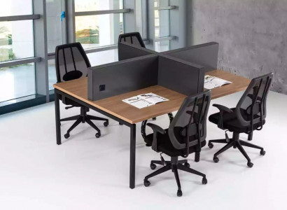 Aarbechtszëmmerschmöbel Schreifdëschgarnitur Office-Miwwelen Bürodesk Dësch Holz