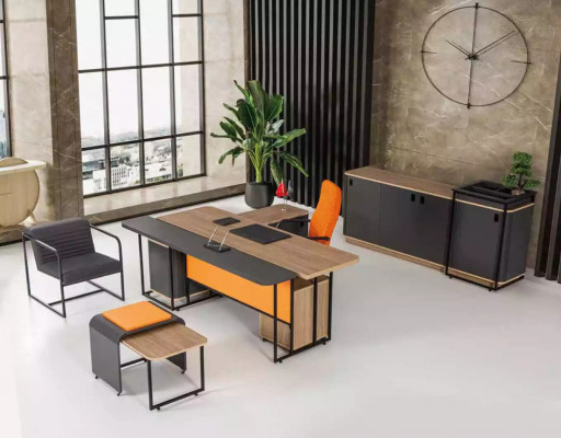 Eckschreibtisch Aarbechtsraum Büro Office Modern Designer Nei Miwwelen