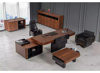 Canapé Dësch Aarbechtszëmmer Büro Miwwelen Luxus Holz Modern Neit Design