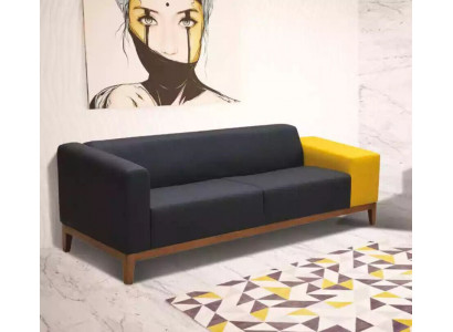 Dräi-Sëtz Sofa Couch Aarbechtszëmmer Luxus Miwwelen Textil Polstersofa