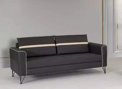 Aarbechtszëmmer Sofa Couch 3 Sëtz Polster Stoff Textil Miwwelen Designer