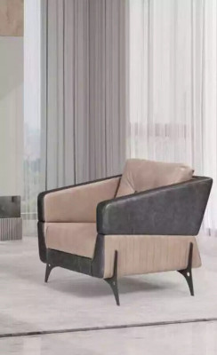 Béige Sessel Aarbechtszëmmer Textil Miwwelen Luxus Sëtz Polstersessel Lehnstull