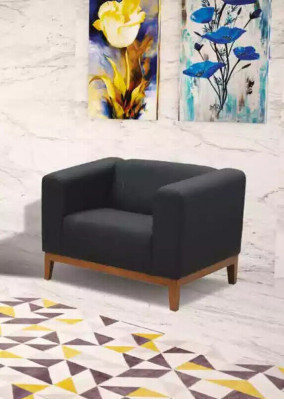 Aarbechtszëmmer Schwaarze Sessel Luxus Sëtz Polster Stoff Textil Miwwelen 92x77x65
