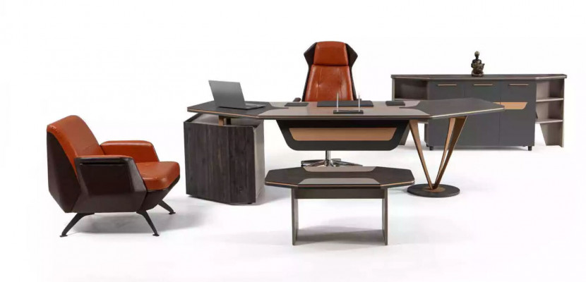 Modernen Designer-Couchtisch, Aarbechtszëmmer, Luxusmiwwelen, Neien Dësch