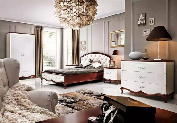 Bett Këssen Design Luxus Duebel Hotel Better Barock Holz Miwwelen Neiegkeet