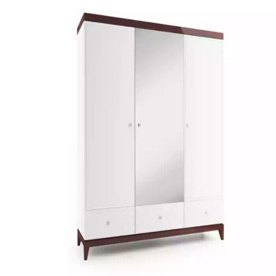 Designer Héichglanz Kleederschaf Schief Schlofzëmmer Miwwelen Holz Luxus Wäiss