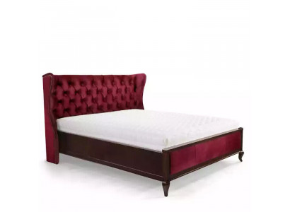 Klassesch Chesterfield-Stil Better Luxus Duebelbett Holzmiwwelen Rout Samett