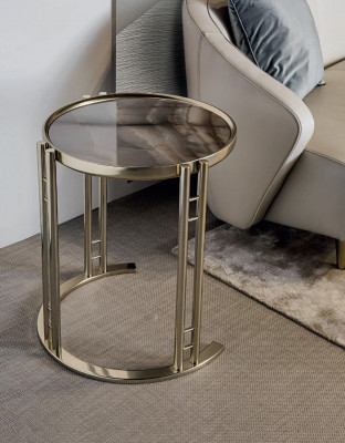 Wunnzëmmerdësch Säitendësch Glas Edelstol Säitendësch Miwwel Design Italien