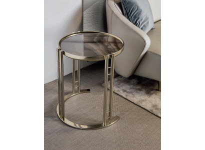 Wunnzëmmerdësch Säitendësch Glas Edelstol Säitendësch Miwwel Design Italien