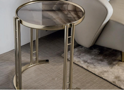 Wunnzëmmerdësch Säitendësch Glas Edelstol Säitendësch Miwwel Design Italien