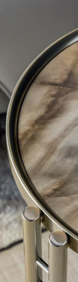 Wunnzëmmerdësch Säitendësch Glas Edelstol Säitendësch Miwwel Design Italien