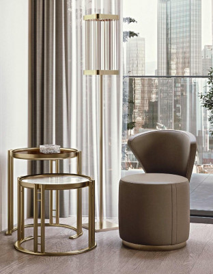 Schlofzëmmer Miwwelen Design Fauteuil Stull Fauteuil Dréierfauteuil Lehnstull Bizzotto Nei