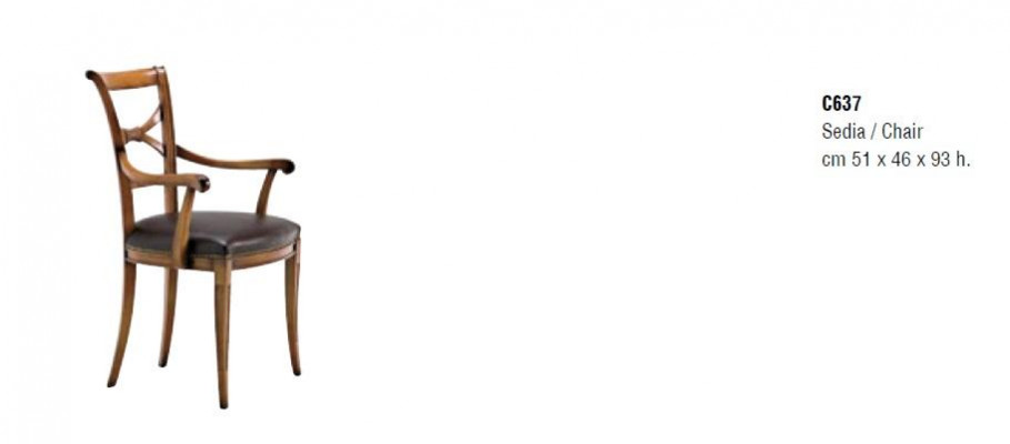 Iesszëmmer Still Holz Luxus Fauteuil Stull Braun Still Wunnzëmmer Miwwelen Italien