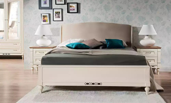 Bett Modernen Design Luxus Polster Bettstoff Bett am Schlofzëmmer